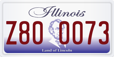 IL license plate Z800073