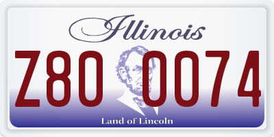 IL license plate Z800074