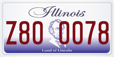 IL license plate Z800078