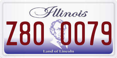 IL license plate Z800079