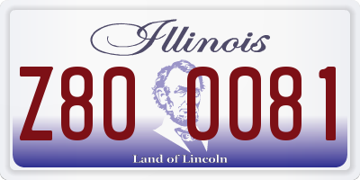 IL license plate Z800081
