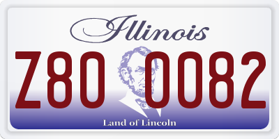 IL license plate Z800082