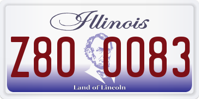 IL license plate Z800083