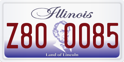 IL license plate Z800085