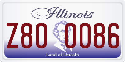 IL license plate Z800086