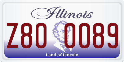 IL license plate Z800089