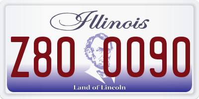 IL license plate Z800090