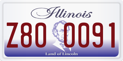 IL license plate Z800091