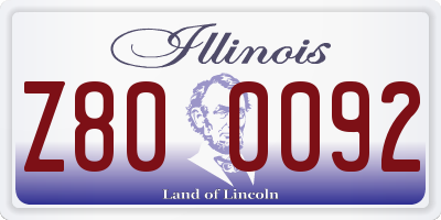 IL license plate Z800092