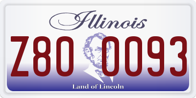 IL license plate Z800093