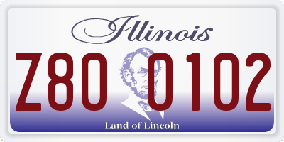 IL license plate Z800102
