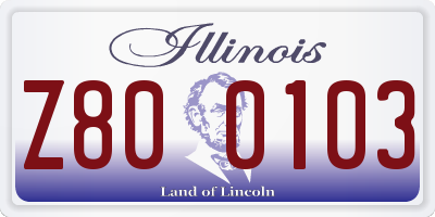 IL license plate Z800103