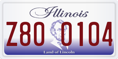 IL license plate Z800104