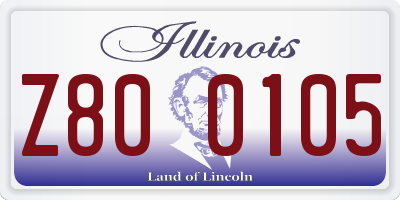IL license plate Z800105