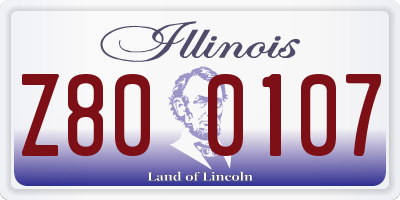 IL license plate Z800107