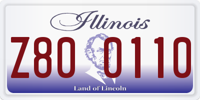 IL license plate Z800110