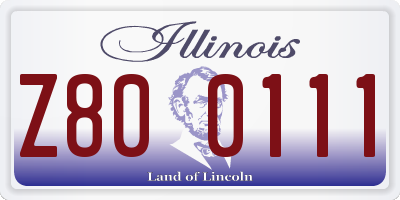IL license plate Z800111