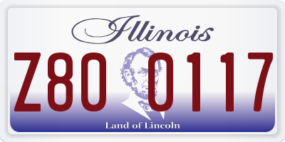 IL license plate Z800117