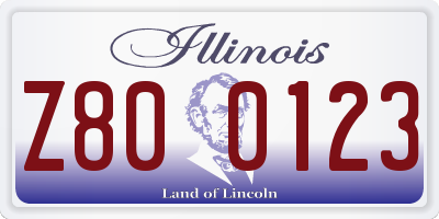 IL license plate Z800123