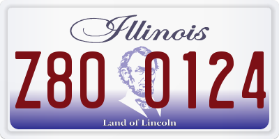 IL license plate Z800124