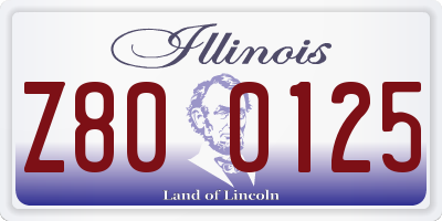 IL license plate Z800125