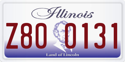 IL license plate Z800131