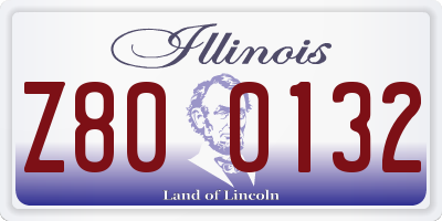 IL license plate Z800132