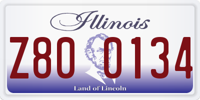 IL license plate Z800134
