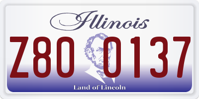 IL license plate Z800137