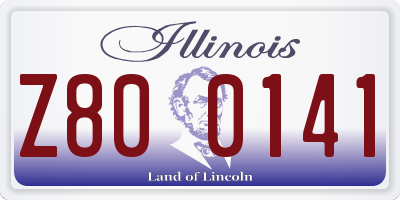 IL license plate Z800141