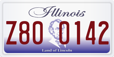 IL license plate Z800142