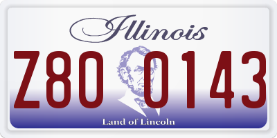 IL license plate Z800143