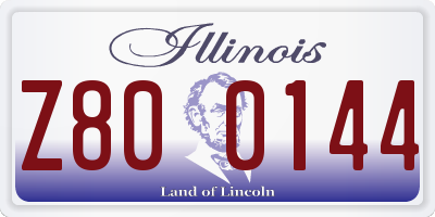 IL license plate Z800144