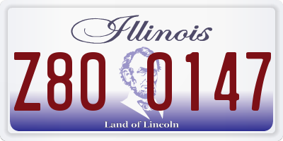 IL license plate Z800147