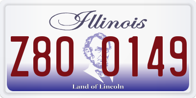 IL license plate Z800149