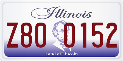 IL license plate Z800152