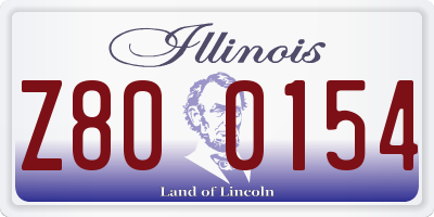 IL license plate Z800154