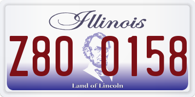 IL license plate Z800158