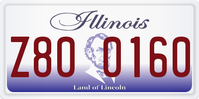 IL license plate Z800160
