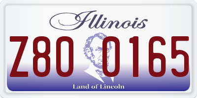 IL license plate Z800165