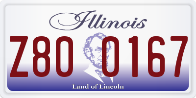 IL license plate Z800167