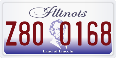 IL license plate Z800168