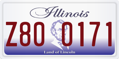 IL license plate Z800171