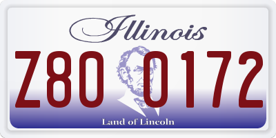 IL license plate Z800172