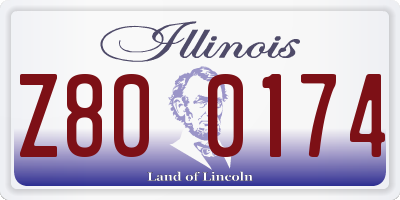 IL license plate Z800174