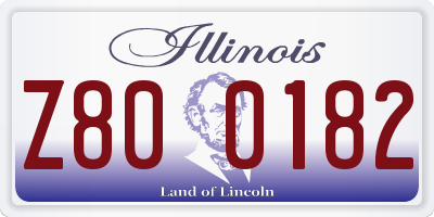 IL license plate Z800182