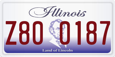IL license plate Z800187