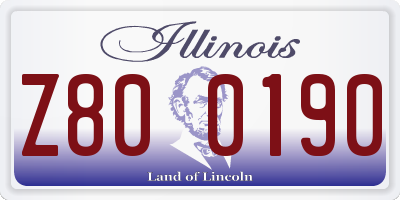 IL license plate Z800190