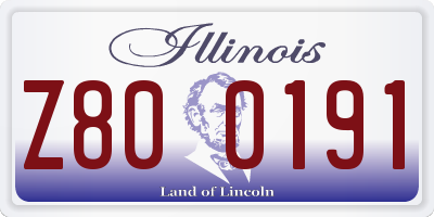 IL license plate Z800191