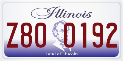 IL license plate Z800192